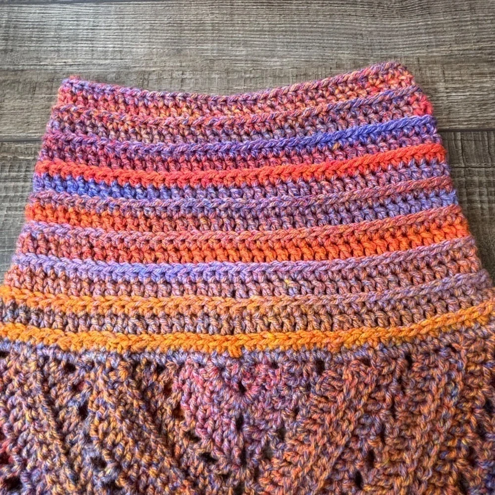 Handcrafted Crochet Cowl Neck Scarf‎ With Fringe New Handmade by Seller Knit
